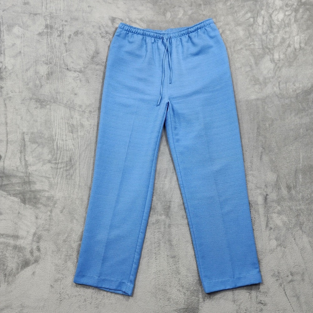 Draper's & Damon's Pants Womens M Blue Knit Pull On Drawstring Relaxed Casual